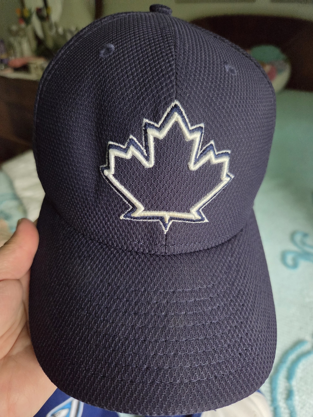 Men's Dark Navy Baseball Cap with White-Out Maple Leaf